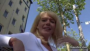 german blonde amateur milf masturbating on casting