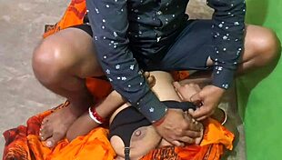 Indian couple's first night hard fucking after workout