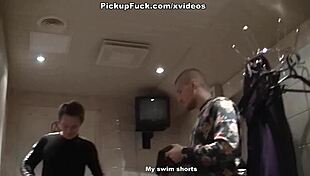 Skinny Brunette Girl Gives Head at Stag Party Scene 1