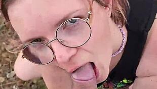 Petite amateur blows in nature during my cyprus trip