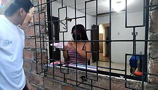 i offered sex toys to this horny woman, and she started masturbatin' right there!