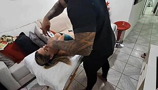 Naughty masseur fucked the hot client in a steamy massage session