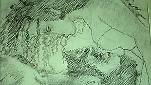 couple doing foreplay in lingerie sketch 😍