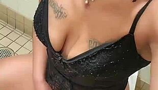 Masterbating in grocery store, then peeing and flashing saggy tits! 😲