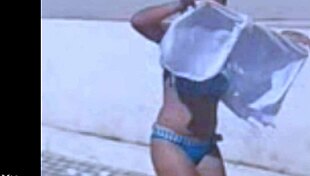 Filming my beautiful Brazilian friend as she rips clothes for lesbian striptease.