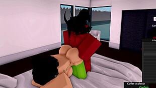 Demon intensely fucks roblox hoe while girlfriend watches