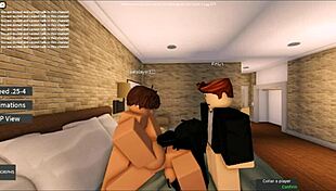roblox whore gets gang banged in game threesome