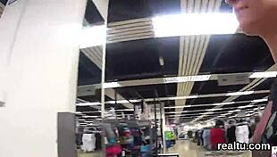 I teased that adorable czech girl in the supermarket and she rode my cock in pov, clothes ripping off