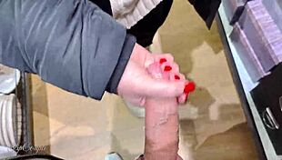 Handjob With Lots Of Spit In Store So Risky