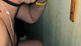 Boldly sucked well-endowed guy in glory hole, he came in mouth