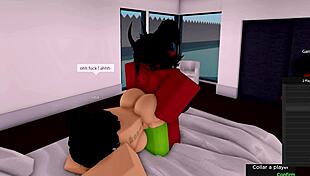 Demon intensely fucks roblox hoe while girlfriend watches