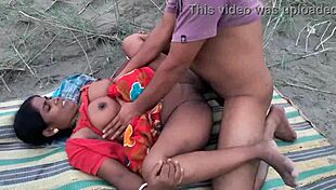 outdoor couple fucks in missionary and bent over positions