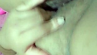 Chubby Brazilian cleans vibrator and orgasms