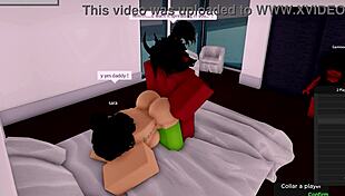 Demon intensely fucks roblox hoe while girlfriend watches