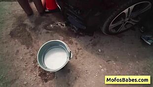 Blonde Girl Swallows Huge Dick At Car Wash