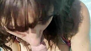 sexy milf gets fucked and blown by the pool