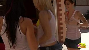 Babes Feel Intense Pleasure In Supercar Garage