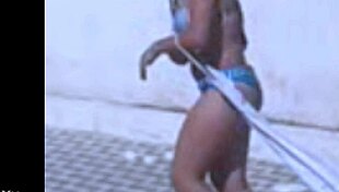 Filming my beautiful Brazilian friend as she rips clothes for lesbian striptease.