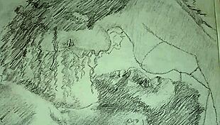 couple doing foreplay in lingerie sketch 😍