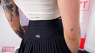 Fit18 dylan moore stands tall in gym with petite canadian charm