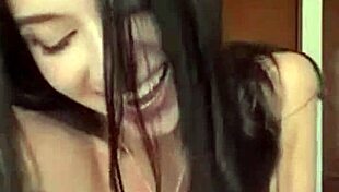 Amateur wife in lingerie fucks tight teen pussy while cuckold watches.