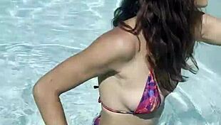 sexy milf gets fucked and blown by the pool