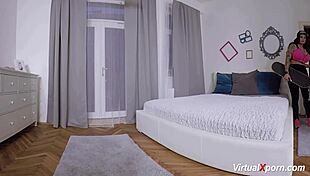 german milf sandra sturm masturbates her monster tits in spandex!