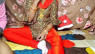 intense first time fucking with brother-in-law in sexy salwar suit during christmas group sex