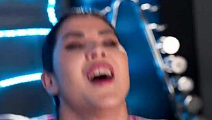 Tight petite Lady Dee enjoys BLOWJOB and PUSSY EATING in gym to ORGASM.