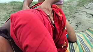 outdoor couple fucks in missionary and bent over positions