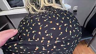 Stepmom surprises stepson in kitchen