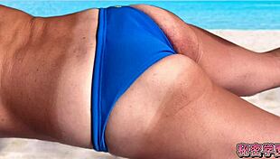 Beach Masturbation With Handjob And Ejaculation In Secret School Swimsuit