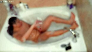 Solo Bubble Bathing Boy Enjoys Steamy Bathroom Moment
