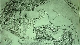 couple doing foreplay in lingerie sketch 😍