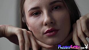 Skinny russian teen stella strips nude and poses erotically