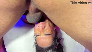 Can you see his cock in my throat during rough deepthroat?