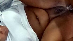 i'm teasing her hairy asshole with cum play