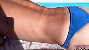 Beach Masturbation With Handjob And Ejaculation In Secret School Swimsuit