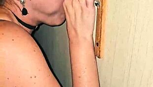 Boldly sucked well-endowed guy in glory hole, he came in mouth