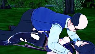 mona from genshin impact loses virginity in sex park