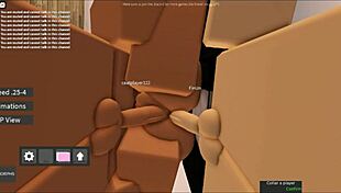 roblox whore gets gang banged in game threesome