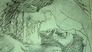 couple doing foreplay in lingerie sketch 😍