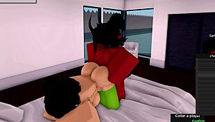 Demon intensely fucks roblox hoe while girlfriend watches