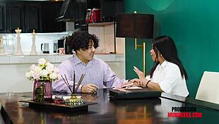 Beautiful Cosplay Girl Eats Huge Cock During Office Interview