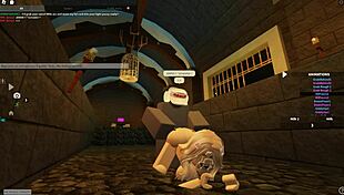 Blonde slut in anal doggystyle on Roblox