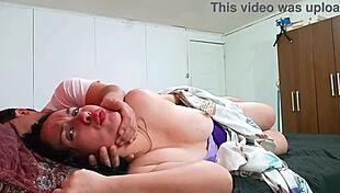 asian mother-in-law wakes for homemade rough morning sex with huge wet tits