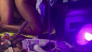 Slim Thick Ebony Cowgirl 3 Hole Slut