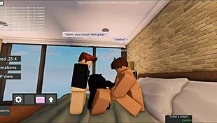 roblox whore gets gang banged in game threesome