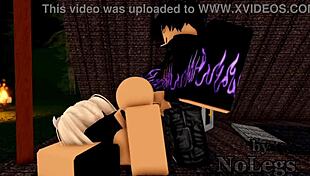 Hot sex in roblox tent camping with big cock