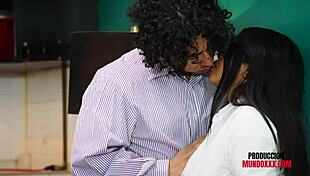 Beautiful Cosplay Girl Eats Huge Cock During Office Interview